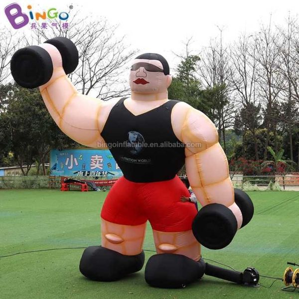 Personalized 4 meters tall large inflatable character - air blown giant muscle man for decoration Toys Sports