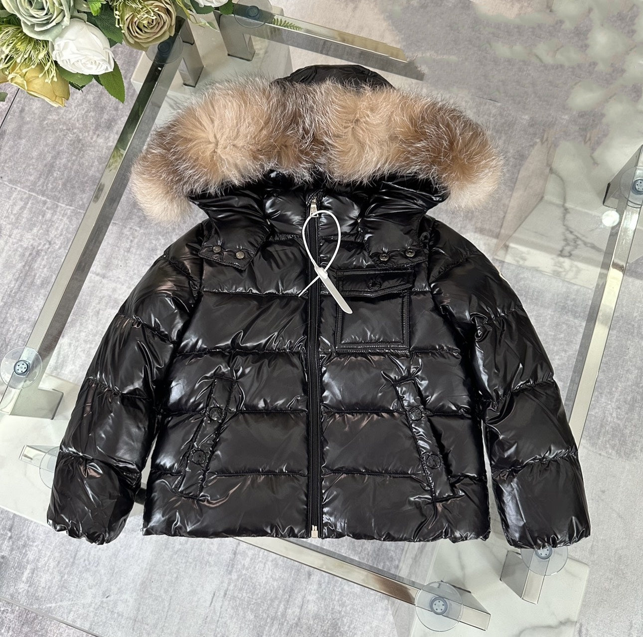 kids designer clothes hoodies kid down coat hood luxury baby hooded coats 100% goose down Real Big Wolf Fur School uniform skiing Winter Outerwear P