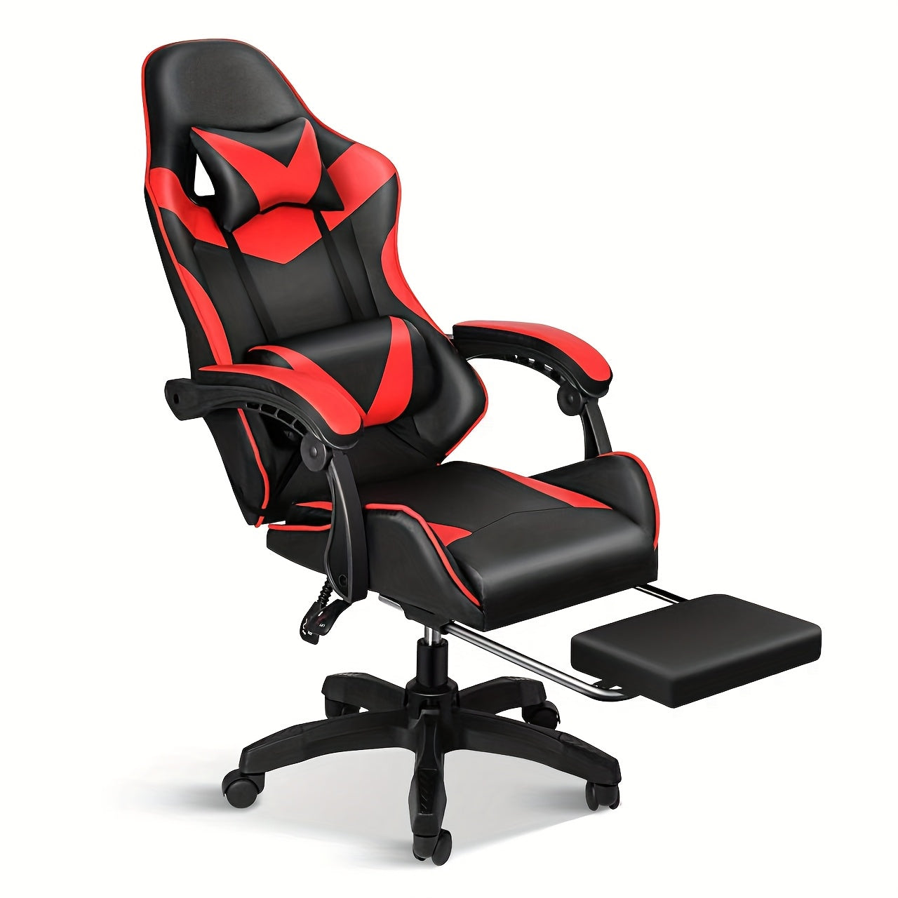 TEMU Simple Deluxe Gaming Chair With Footrest, Big And Tall Gamer Chair, Adjustable Swivel Office Chair, Ergonomic With Headrest And Lumbar Support
