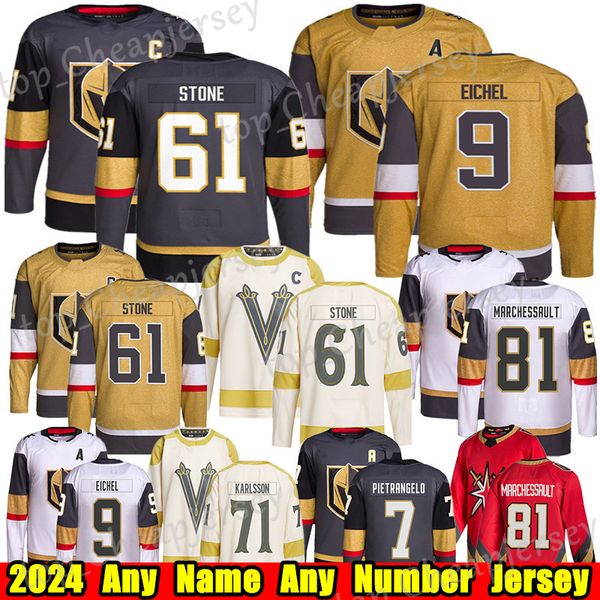#61 Mark Stone Vegas hockey jersey #9 Jack Eichel Alex Pietrangelo William Karlsson Jonathan Marchessault Thompson Tomas Hertl Adin Hill Gol