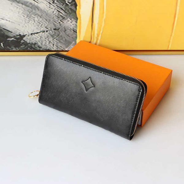Designer Wallet Women Vertical Notebook Cardholder Mens Circle Zipper Purse Luxury Leather Black Photo Wallets Portafoglio uomo 240201