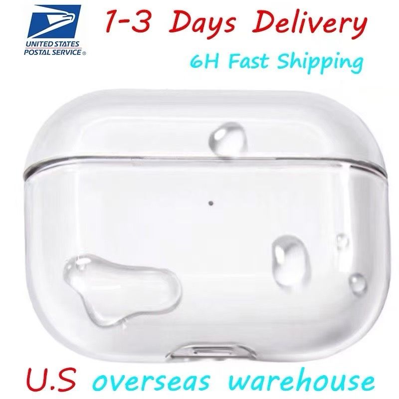 USA Stock Case For Airpods pro2 3rd 4 earphones Accessories Transparent Cute Protective Headphone Cover airpodspros 2 3 2nd TPU Shockproof Case Earb