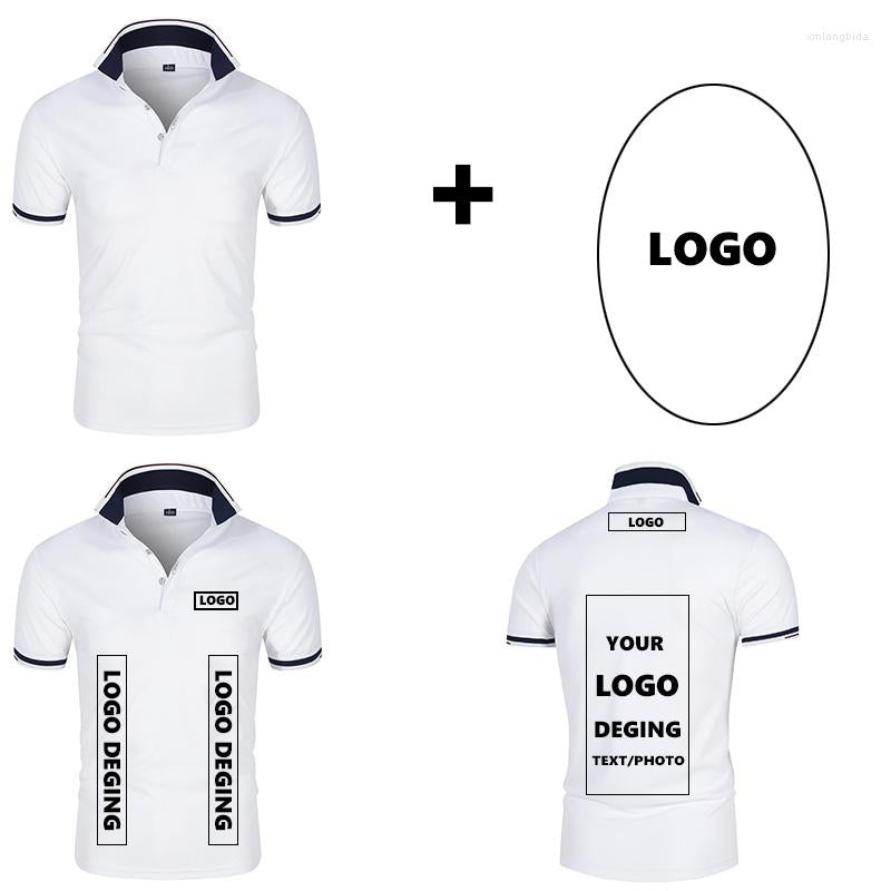 Men&#039;s Polos Summer Short Sleeve Solid Classic Polo Shirts Custom Printed Design Po Logo For Business Staff Company Uniform