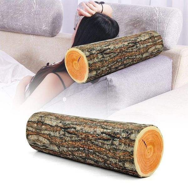 Cushion-Decorative Pillow Creative Simulation Cylinder Tree Stump Shaped Throw Pillow Cushion Home Decorative Sofa Throw Pillows 230311