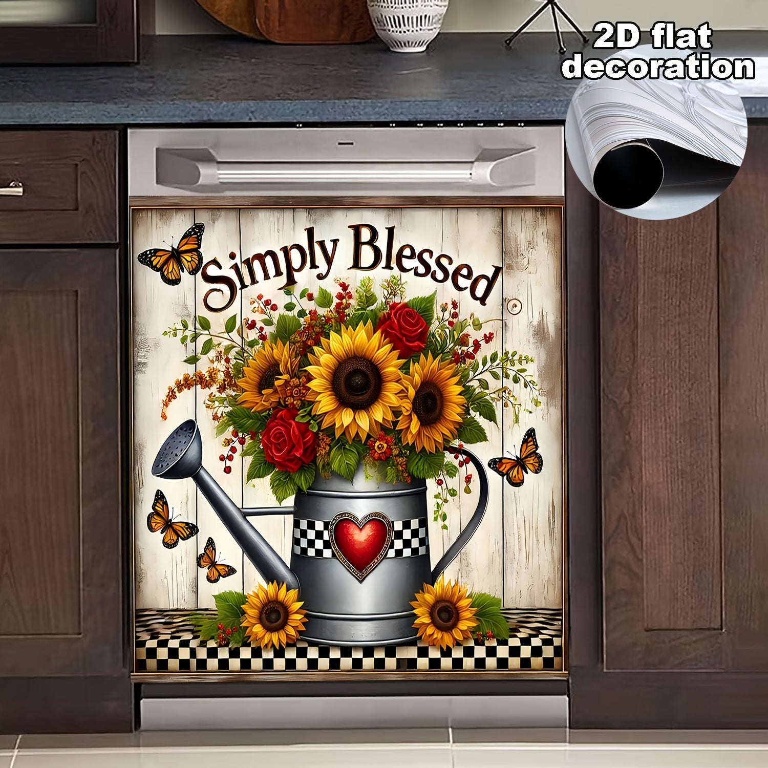 TEMU (dishwasher Door) 2d Flat Design, Magnet Cover For Dishwasher, Decoration For The Front Door Of The Dishwasher, Kitchen Decor, Decal For Kitchen