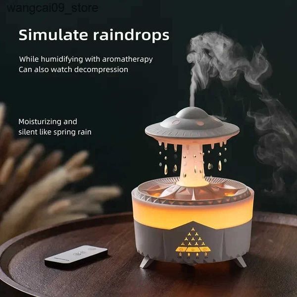 Humidifiers Rain Cloud Night Light humidifier with raining water drop sound and 7 color led light essential oil diffuser aromatherapy J24111