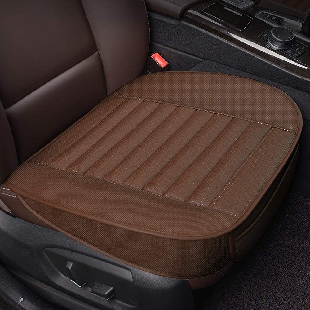 TEMU Breathable Leather Pads For Car Seat Covers, Soft Sponge-filled Front Seat Protection Pads With Anti-slip Bottoms, Suitable For Most Vehicles,