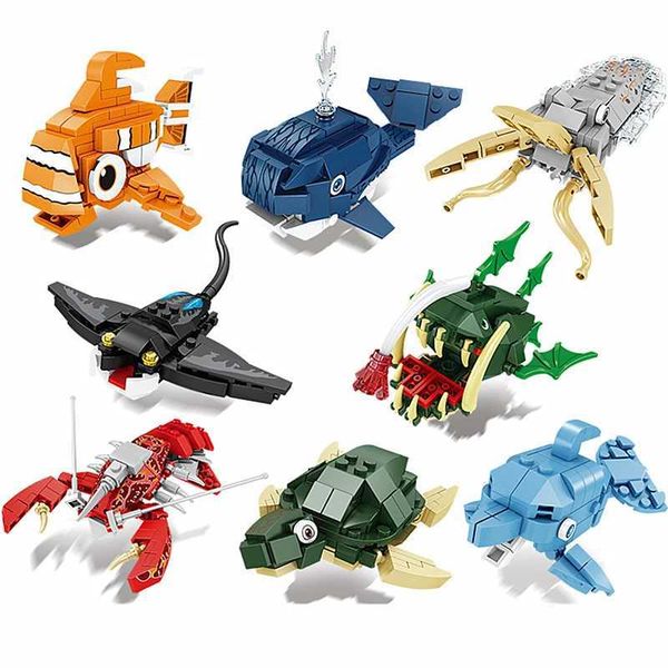 New Marine Animal Building Block Model Lobster Animal Small Particle Puzzle Assembly Childrens Toys Science And Education GiftsT250211