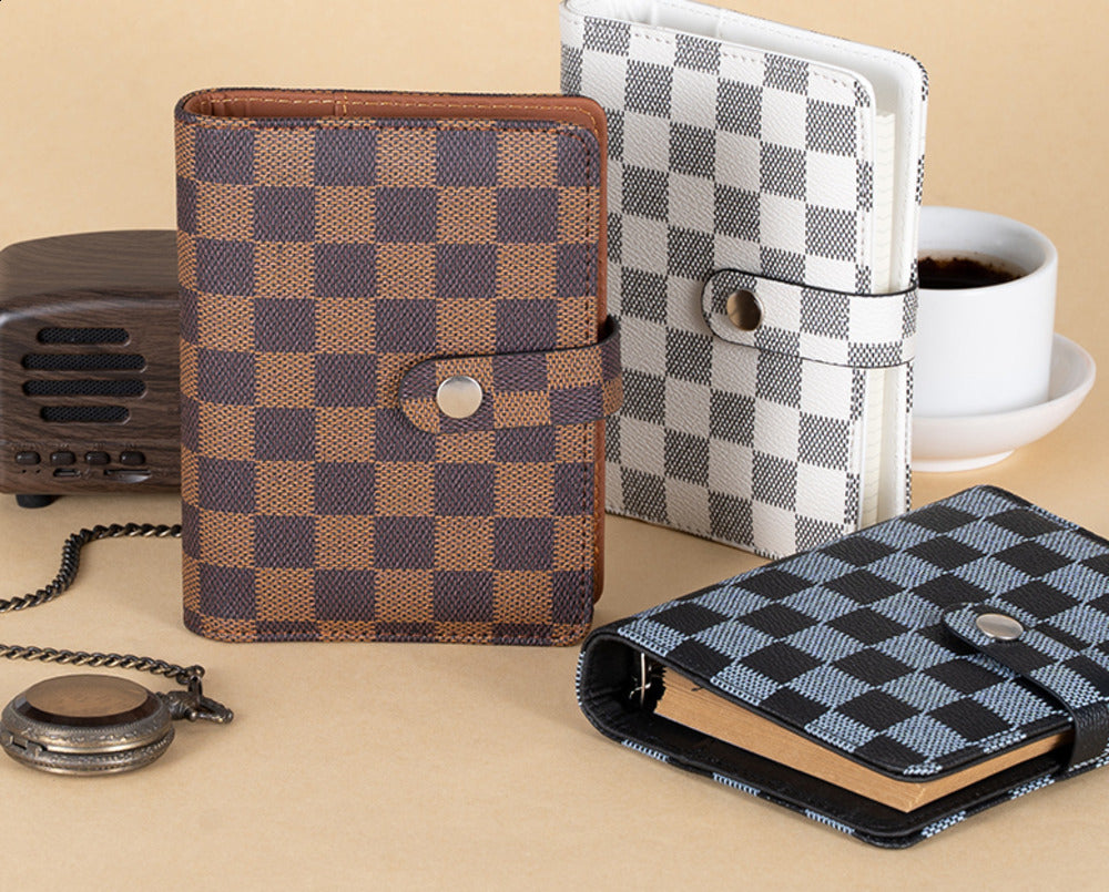 A7 Loose-leaf Notebook High-end Grid Notebook Checkerboard Pattern Mini Notebook Planner Diary 250818
