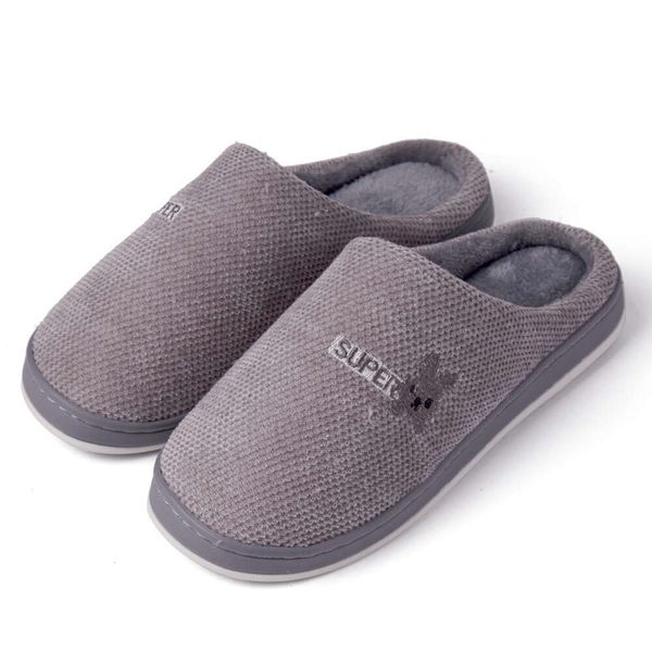 Hot selg winter autumn soft mens comfortable indoor and outdoor warm plush cotton flat sandals