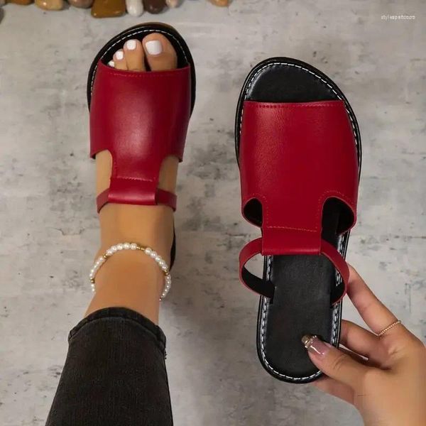 Slippers 2024 Summer Arrival Casual Fashion Solid Color Open Toe Comfortable Non-slip Womens Low Heel Sandals NO WJ-88