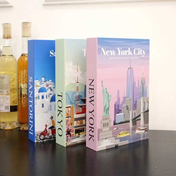 Holiday style decoration fake books creative coffee tables book boxes hotels cafes fashion stores villas prop books shelf decoration W240826