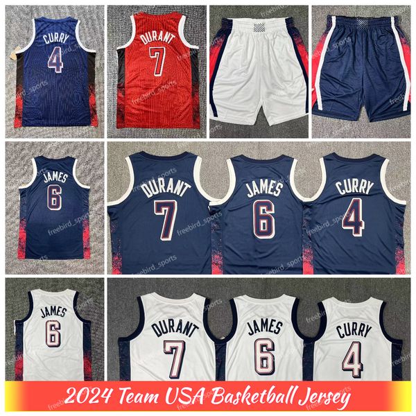 USA Dream Team James Edwards Booker Stephen Curry James Kawhi Tyrese Tatum Haliburton Durant Haliburton printed US Basketball Jerseys Shorts