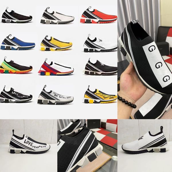 Designer Trainer Casual Net weather Lace Up Fashion Flat Socks Boots Speed Men Women Runner Sneakers Size 36-46 Black White Clear Sole Shoes