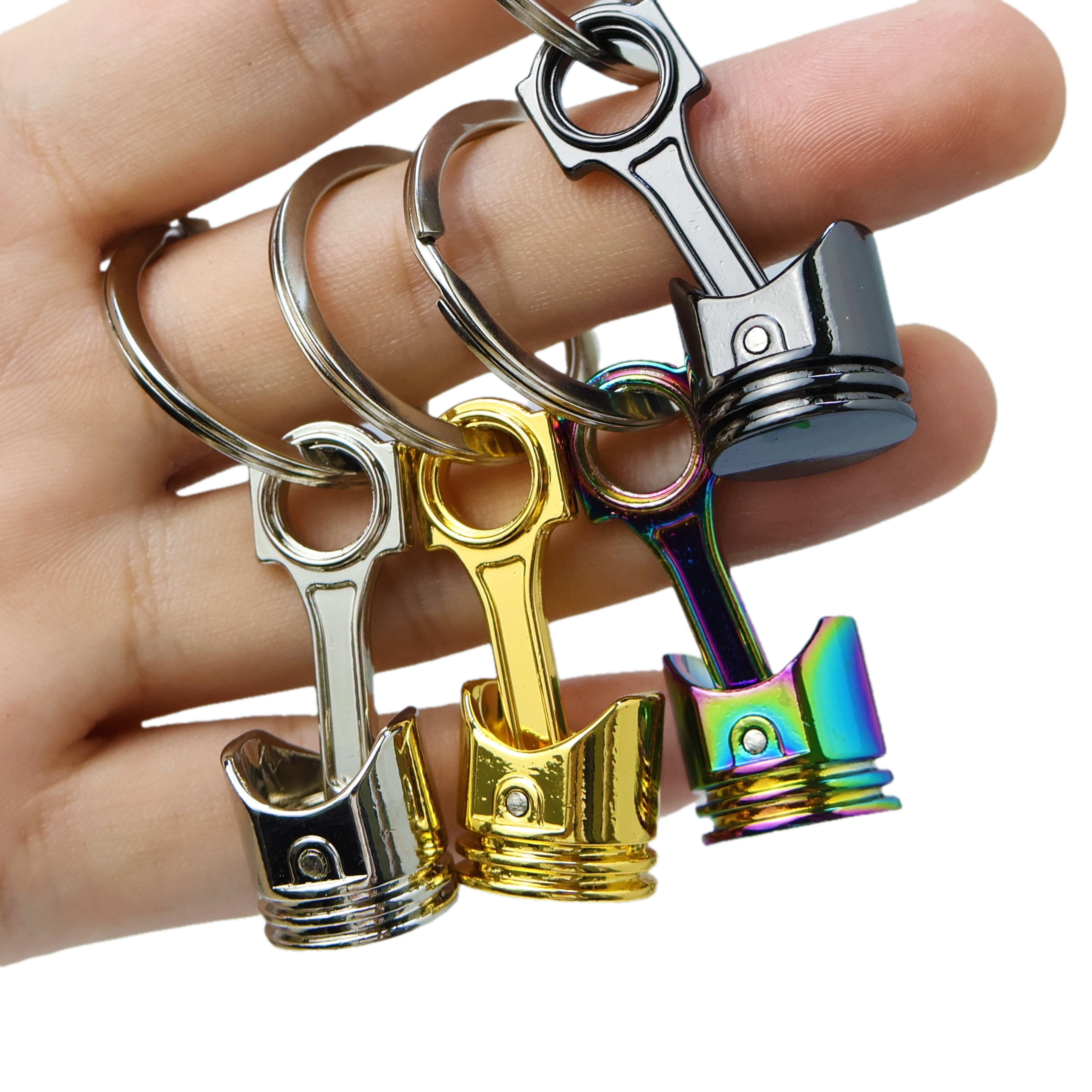 TEMU 1pc Random Color Piston Keychain Man, Car Modified Metal Keychain Pendant, Motorcycle Piston Pendant, Car Modified Key Ring Small Gift