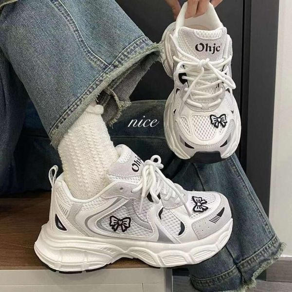 Casual sports 2024 new summer ins fashion versatile China-Chic niche design thick soled dad shoes women