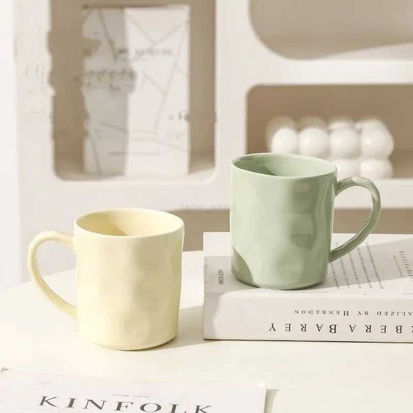 Simple Solid Color Ceramic Mug Household Large Capacity Juice Milk Cup Afternoon Tea with Handle Coffee Cups TablewareB240720