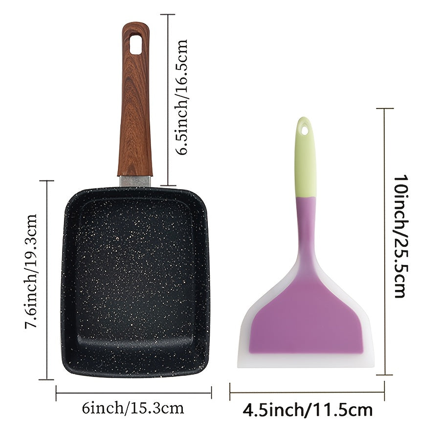 TEMU Pan Japanese Nonstick Egg Cookware, Rectangle Frying Pan For Rolls Kitchen Accessories - Burger Meat Pan For Induction Halogen Stoves -