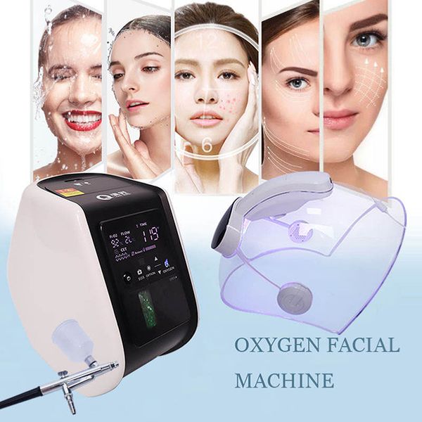 Portable Korea Oxygen Jet Facial Water Sprayer therapy led light mask beauty salon equipment For Skin Rejuvenation Moisturizer