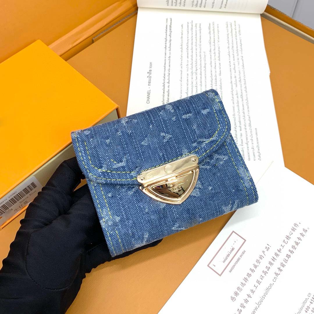 Luxury Denim blue Purse Wallets Fashion Designer Long Wallets For Men Women Classic Purse Card Holders Coin Clutch Wallet