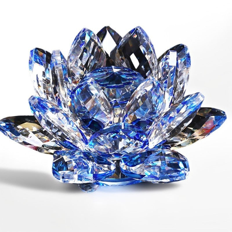 TEMU 1pc Crystal Lotus Flower Figurines Glass Car Figurines For Tabletop Centerpiece Home Office