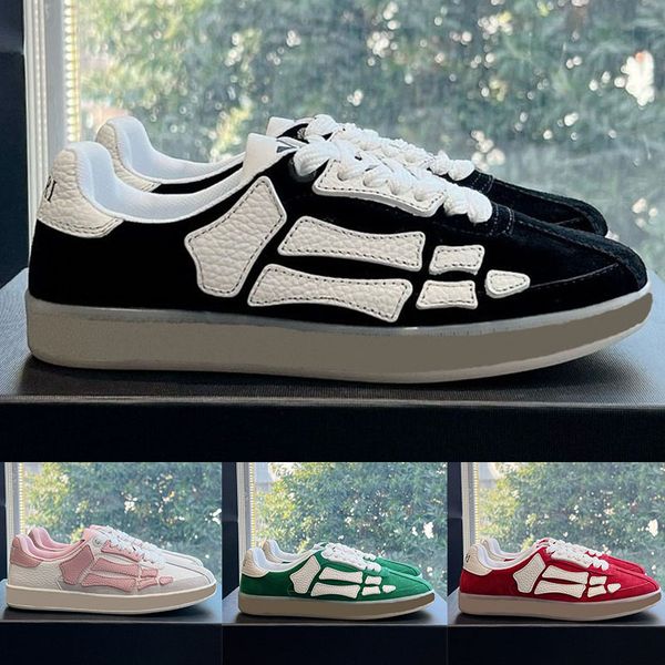 Designer Skel-top Low Casual Shoes Homens Mulheres Sapatos da primavera Sapatos de camurça marrom camurça ossos tênis de luxo esqueleto verm