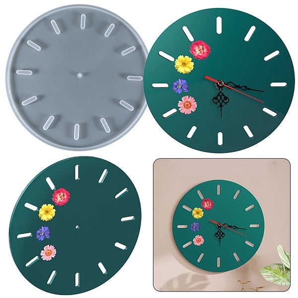 Flat Round Clock Wall Decoration Silicone Molds