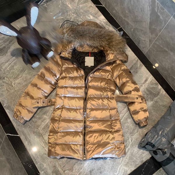 New designer kids Long down jacket fashion Raccoon fur collar Baby Winter clothing Size 0-12 CM 2pcs Fur hooded down overcoat