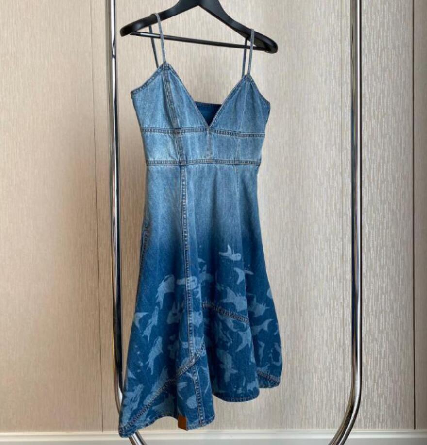 Casual Dresses Women skirt frill details Print Floral Midi Dresses Back Lace Up Robe Clothing Women&#039;s Summer Long Dress