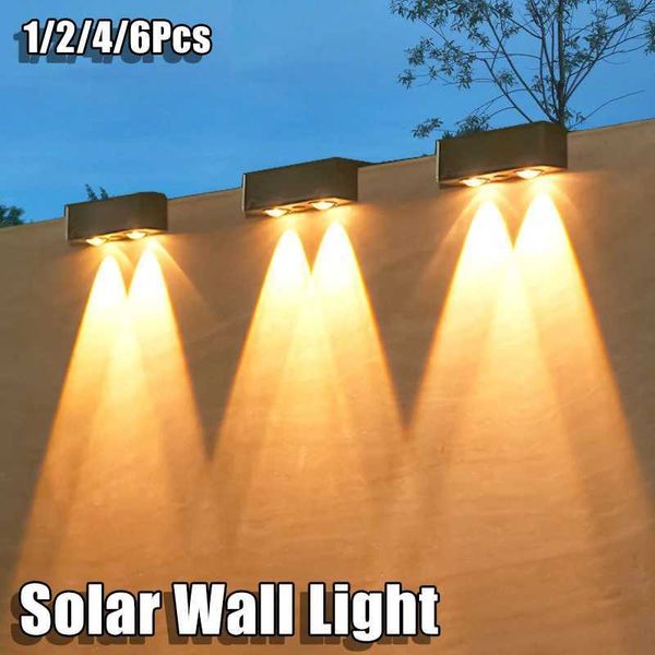 1-2-4-6 outdoor solar wall lights waterproof fence lights super strong spotlights used for garden fences or exterior walls X241025