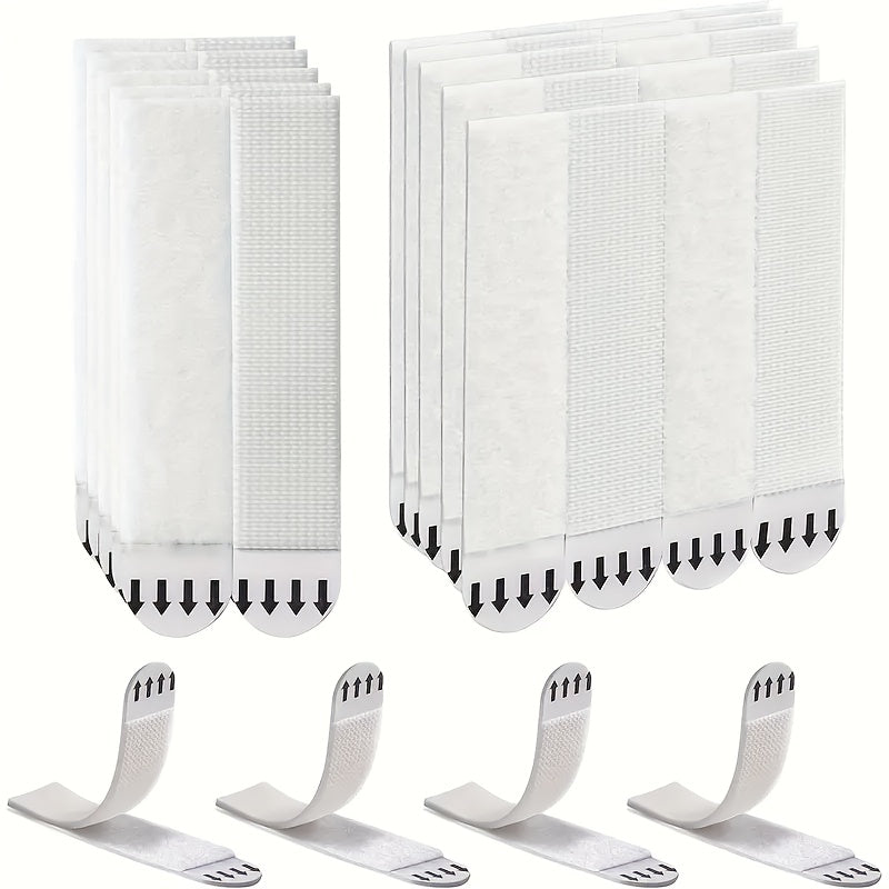 TEMU 24 Heavy-duty Nylon Picture Hanging Strips With Large Detachable Hooks, Waterproof Self-adhesive Adhesive Hooks For Photo Frames -