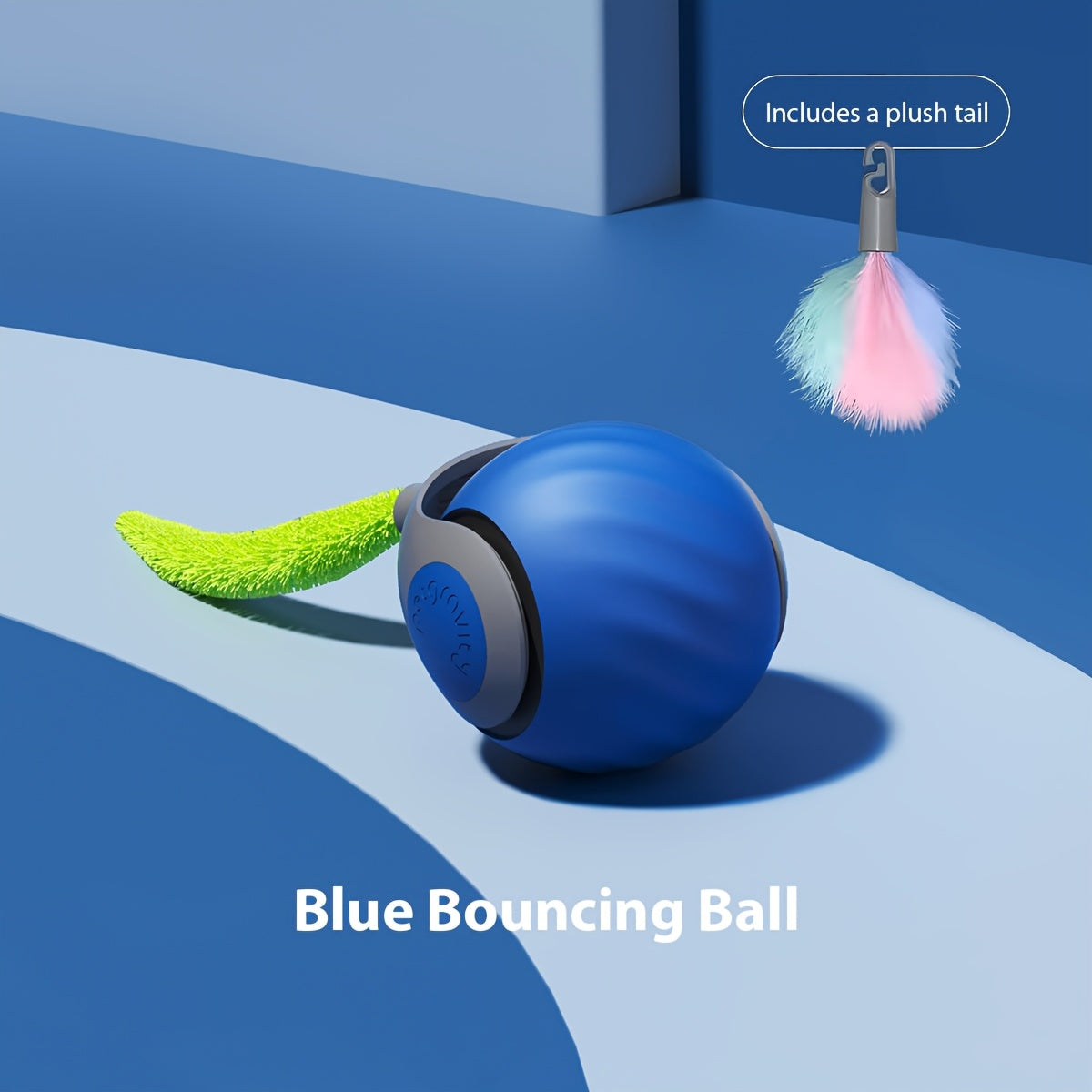 TEMU Electric , Cat And Dog Toy Ball, Pet New Year Toy Gift - Automatic Rotating , Usb Rechargeable Cat Toy, Tpr Soft Rubber Material, Safe Chewable