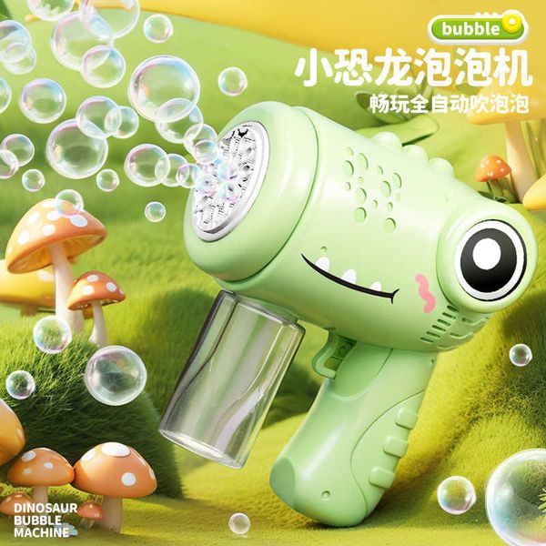 Baby Bath Toys Fully automatic bubble machine childrens toy handheld Gatling electric bubble gun with light swing toy H250212