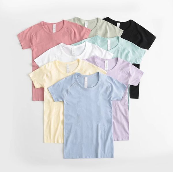 Women&#039;s sports yoga short sleeved shirt solid color thin quick drying breathable fitness yoga slim fit T-shirt short sleeved shirt