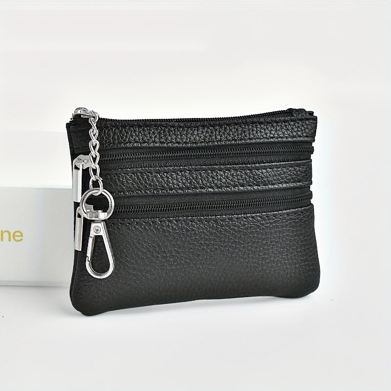 TEMU 1pc Mini Coin Purse With Hook, Multi-functional Earphone Storage Pouch, Card Holder, Assorted Colors, Small Purse