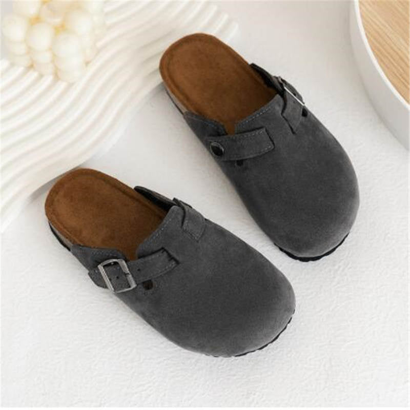 Fashion kids Cork Flat Slippers Designer Slides Favourite Beach Sandals Baby Boys Girls Casual Shoes Youth Children Clogs Bag Head Shoe Suede Loafer