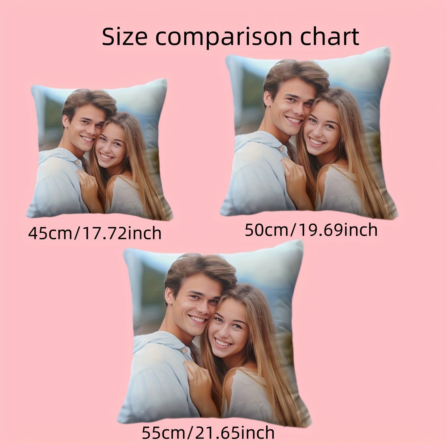 TEMU Customizable Photo Pillowcase - Personalized Gift For Parents & Teens, Soft Polyester With Zipper Closure, Single-sided Printing, White