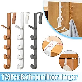 1/3pcs cabide de porta cabide de roupas - organizador de porta pendurado com ganchos para bonés, bolsas, bolsas, chapéus - armazenamento doméstico para quarto,