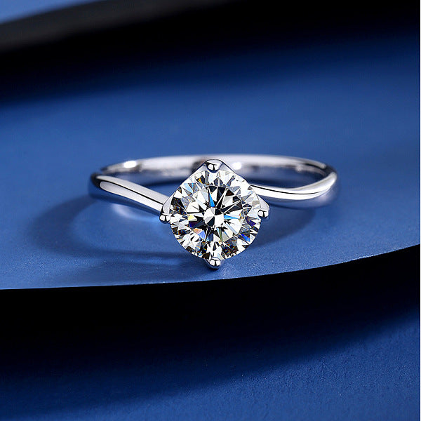 Bagues plates rondes en argent sterling plaqué rhodium avec 925 micro pavé de zircones cubiques pour femmes