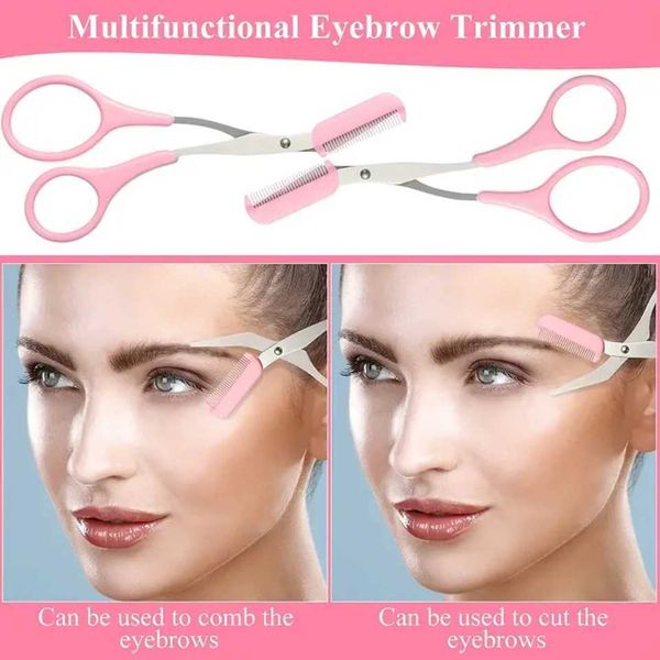 Eyebrow Trimmer Scissors with Cb for Wen Men Shaping Cut Cb Non-Slip Finger Grips - Beauty Accessory for Hair Removal Z250113