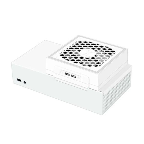 For Xbox Series S - X Cooling Fan Cooler with LED Strip Lights 2 USB Ports 5V 2.4A Game Console Side Cooler 7 Lighting Modes