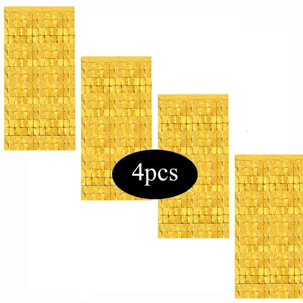 Other Event Party Supplies 4pcslot Square Curtain Bachelorette Birthday Decorations Sequin Wedding Backdrop Wall 231130