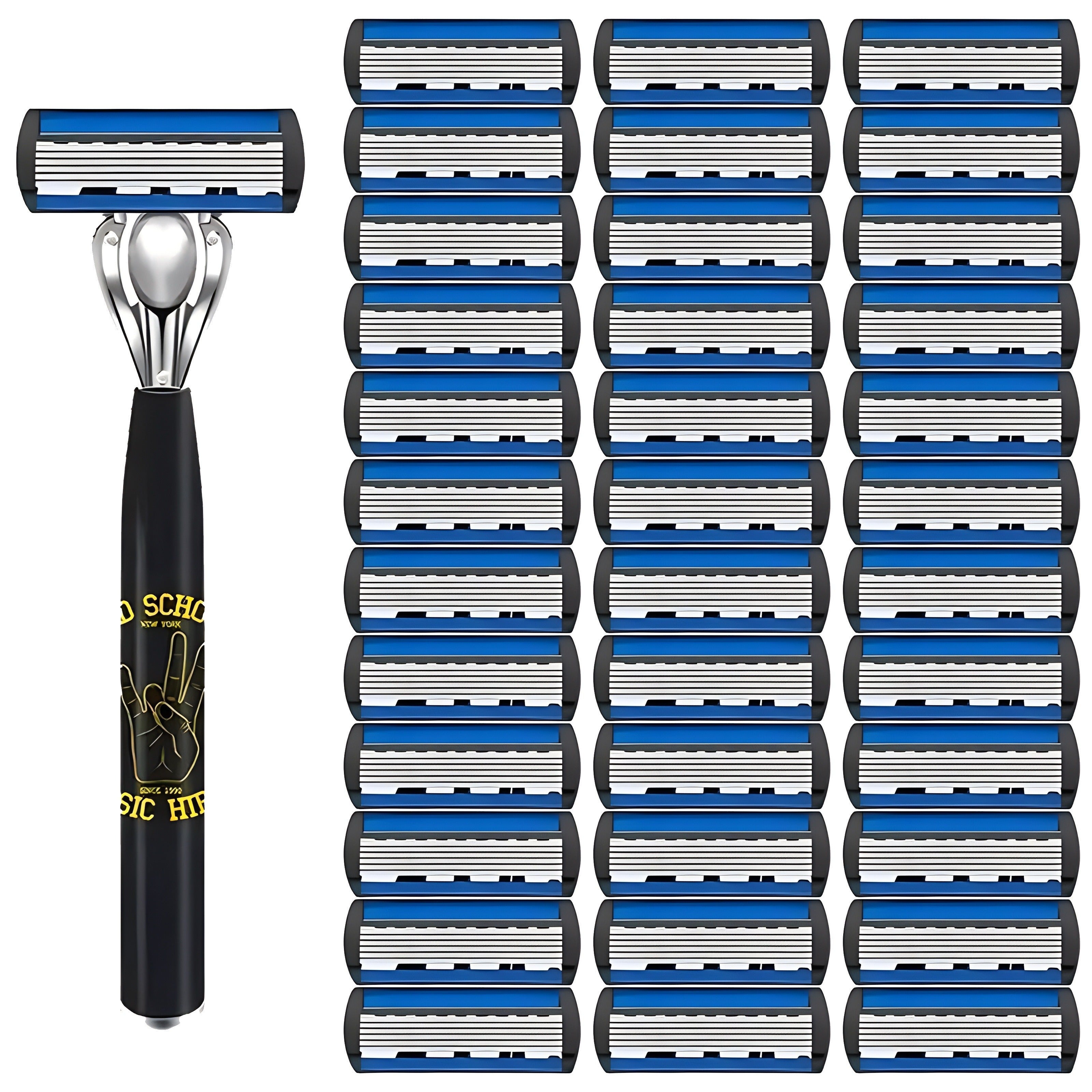 TEMU Safe Stainless Steel Razor Set For Daily Grooming And Shaving, 1 Handle, 36 Cutter Heads, Daily Grooming Tools