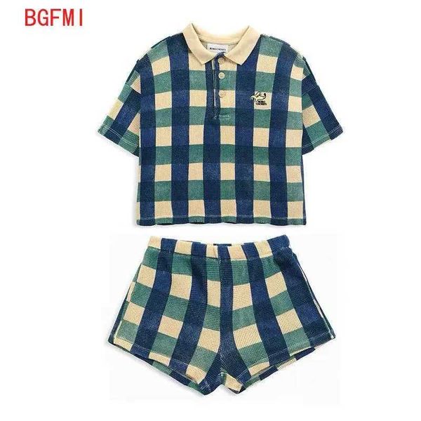 Baby Boy Latt Summer Clothes Sports Suit 2022 Cotton Fashion Kids Clothes Girls Short-sled shirt + Shorts Z250112