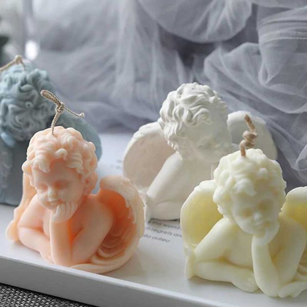 New Arrival BT0015 Beautiful 50% Half 3D DIY Decoration Tool Baby Angel Candle Mold Silicone Soap Making Mold Z250106