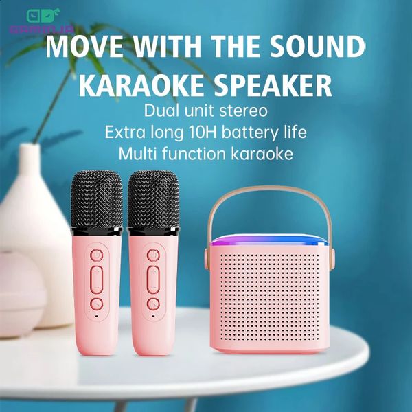 Gaminja Mini Karaoke Machine LED Portable Bluetooth Ser Suitable for Girl and Boys Birthday Party Microphone 241019
