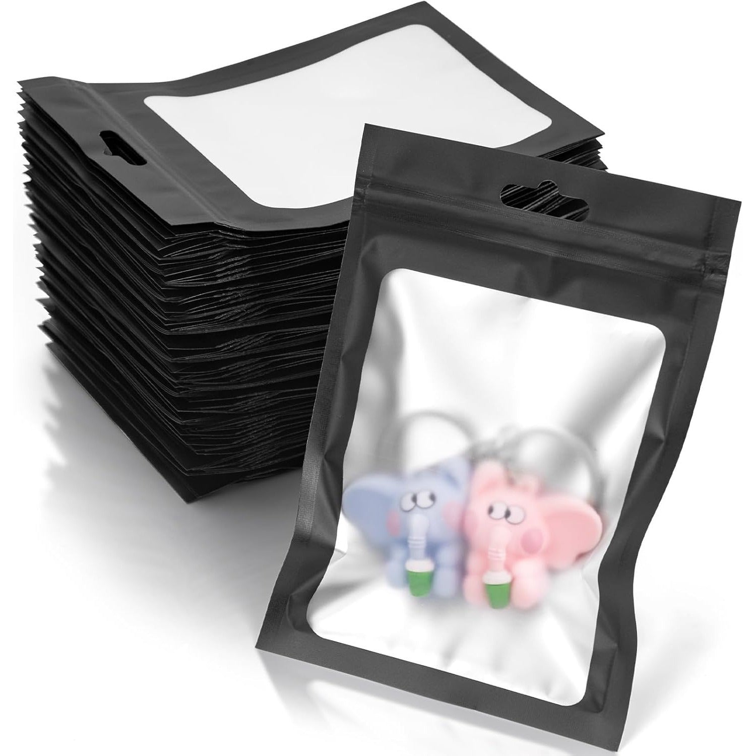 TEMU 100 Pack Mylar Bags - Resealable Candy, Party Favors, Snacks, Jewelry, Cosmetic Bags - Heavy-duty Ptfe Coating, Tear-resistant, Transparent