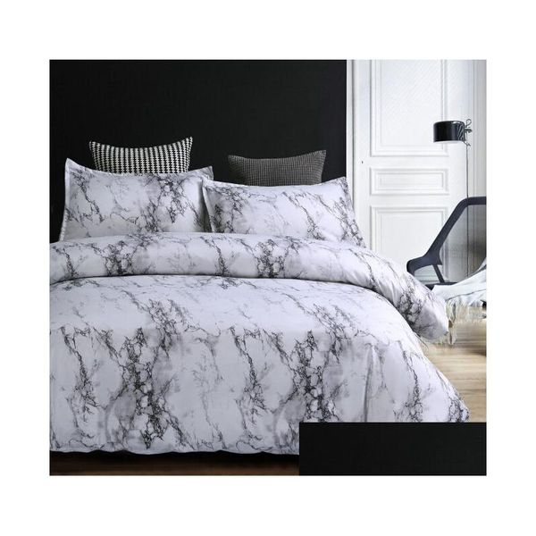 Bedding Sets Marble Pattern Duvet Er Set 2-3Pcs Bed Twin Double Queen Quilt en No Sheet And Filg Drop Delivery Home Garden Texti Otcl4