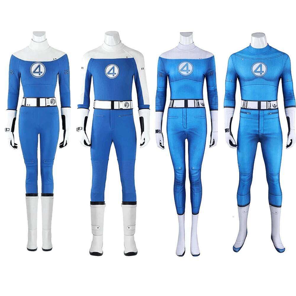 2025 Fantastic Four Cosplay Costume for Man and Women Girls Boys Jumpsuits Zentai Bodysuits Uniform Halloween Party Prop