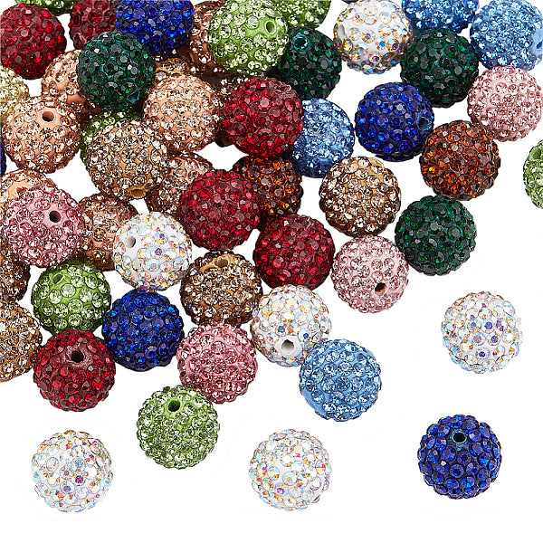 60Pcs Polymer Clay Rhinestone Beads
